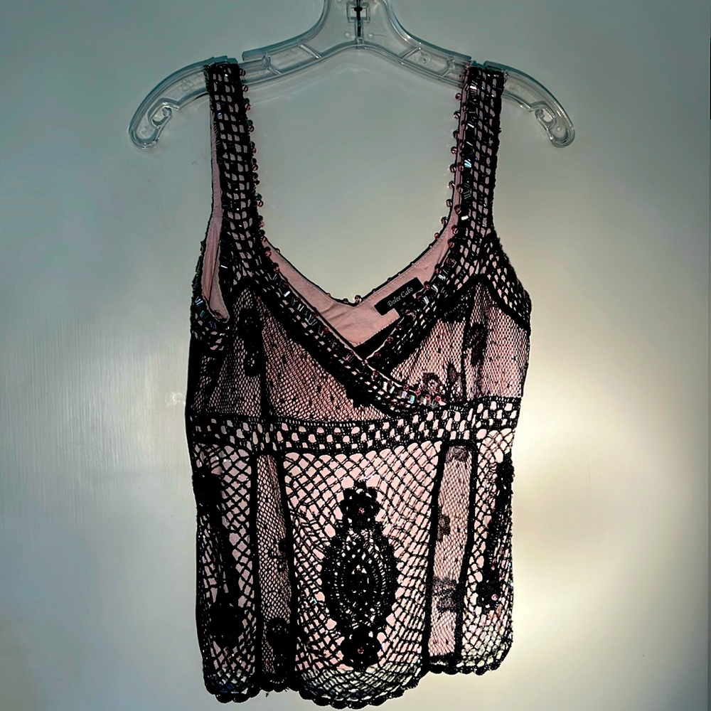Vintage Dolce Cabo Beautifully Beaded Crop Top - Picture 1 of 10